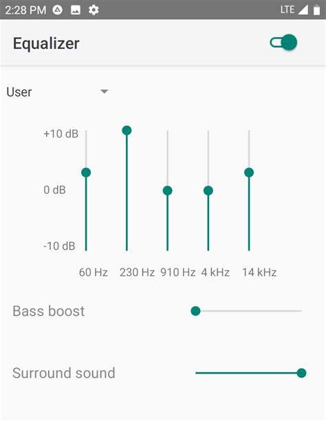 Примеры настройки эквалайзера на Android 12