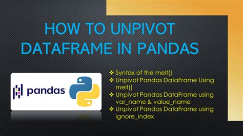 Пример использования unpivot в pandas