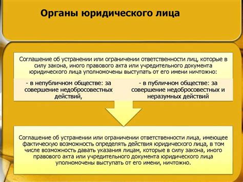 Принципы функционирования механизма юридического лица