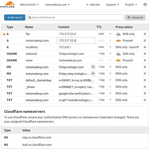 Проверка работоспособности Cloudflare DNS