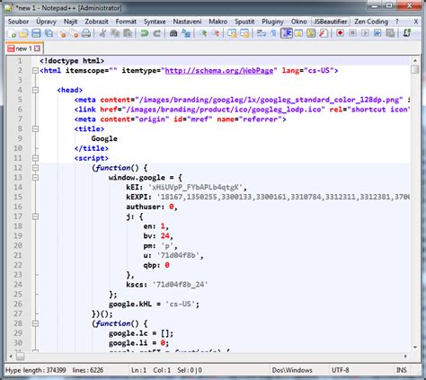 Продвинутые функции Notepad для HTML