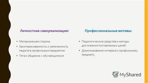 Профессиональные достижения и самореализация