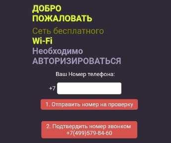 Процесс авторизации в сети Wi-Fi