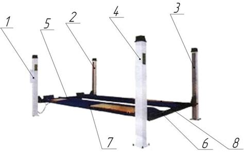 Процесс установки четырехстоечного подъемника