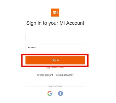 Работа с Mi Account