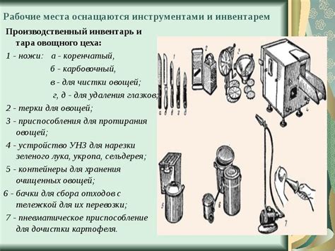 Рабочие места и инвентарь