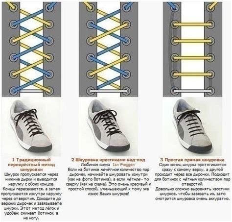 Различные методы завязывания шнурков