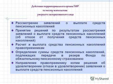 Рассмотрение заявления и принятие решения пенсионным фондом