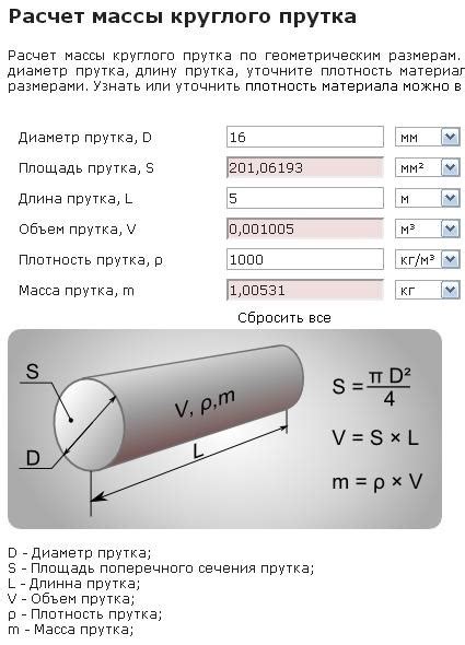 Расчет объема