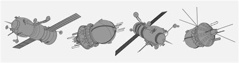 Рисование спутников и космических кораблей