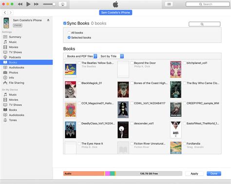 Синхронизация книг с iPhone