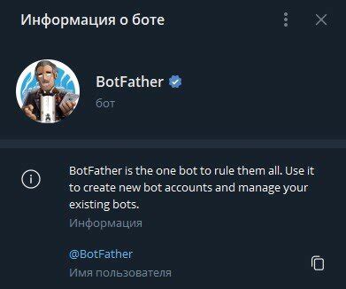 Создайте бота через BotFather