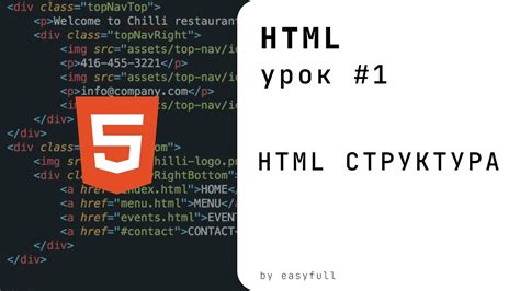 Создание базовой HTML-структуры для горизонтального меню