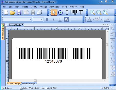 Создание и редактирование этикеток на принтере TSC