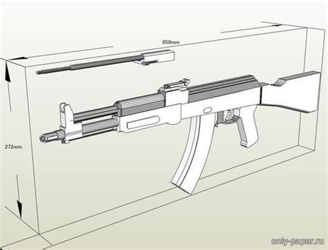 Создание магазина автомата калашникова из картона