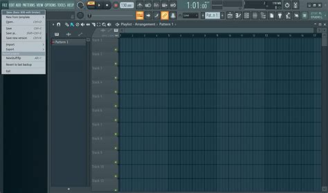 Создание нового проекта в FL Studio 20