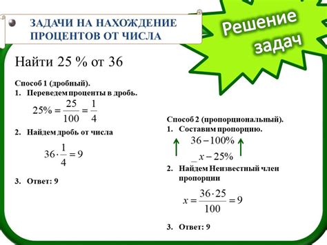 Способы нахождения процентов