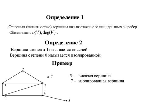 Степень вершин