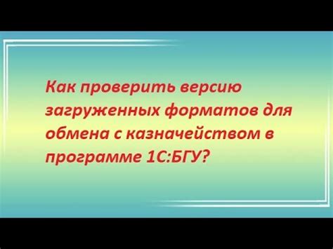 Техническая поддержка по загрузке форматов обмена с казначейством в 1С БГУ 8.3