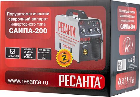 Технические характеристики сварочного аппарата Ресанта Саипа 220