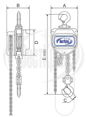 Технические характеристики тали ручной цепной