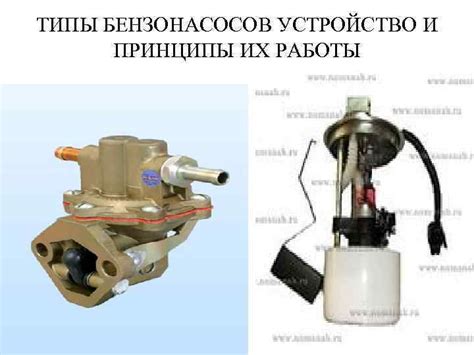 Типы бензонасосов и их особенности