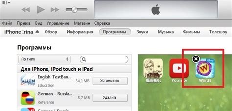 Удаление ЕСТМ через iTunes