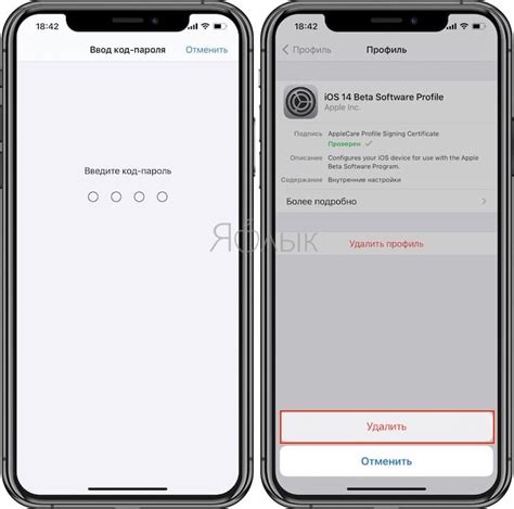 Удаление бета профиля iOS: важные сведения
