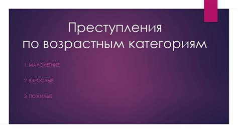 Установка ограничений по возрастным категориям