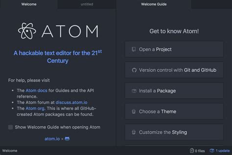 Установка пакетов для Atom