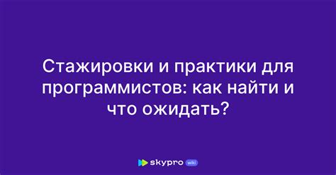 Что ожидать от процесса стажировки