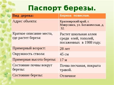 Что такое паспорт дерева?