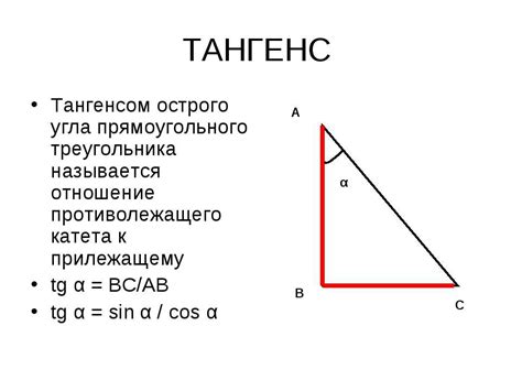 Что такое тангенс угла