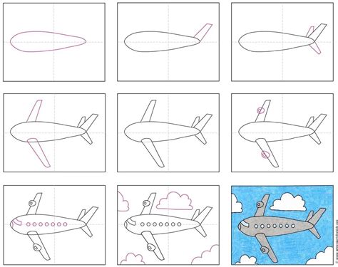 Шаги для быстрого рисования самолета