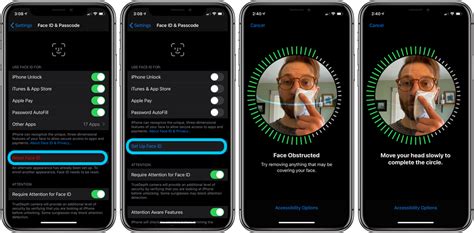 Шаги по настройке Face ID на iPhone XR после обновления