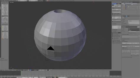 Шаги по созданию отверстия в цилиндре в Blender