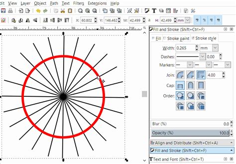 Шаги по созданию прямой линии в Inkscape