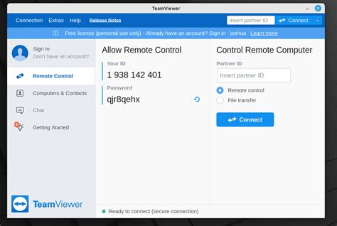 Шаг 3: Настройка TeamViewer на компьютере Linux