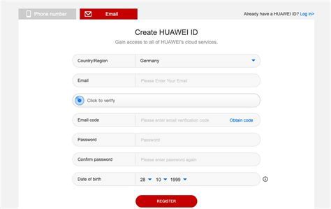 Шаг 3: Создание и настройка учетной записи Huawei