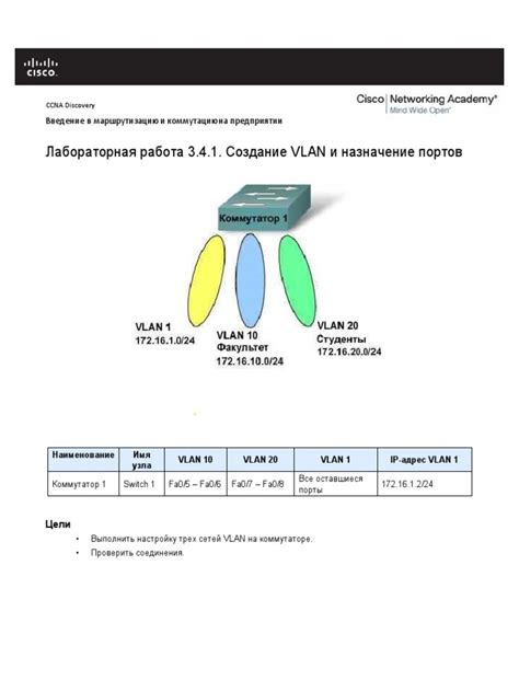 Шаг 4: Назначение портов VLAN